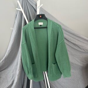 Wmns XL Faded Leaf-Green Comfy Cardigan